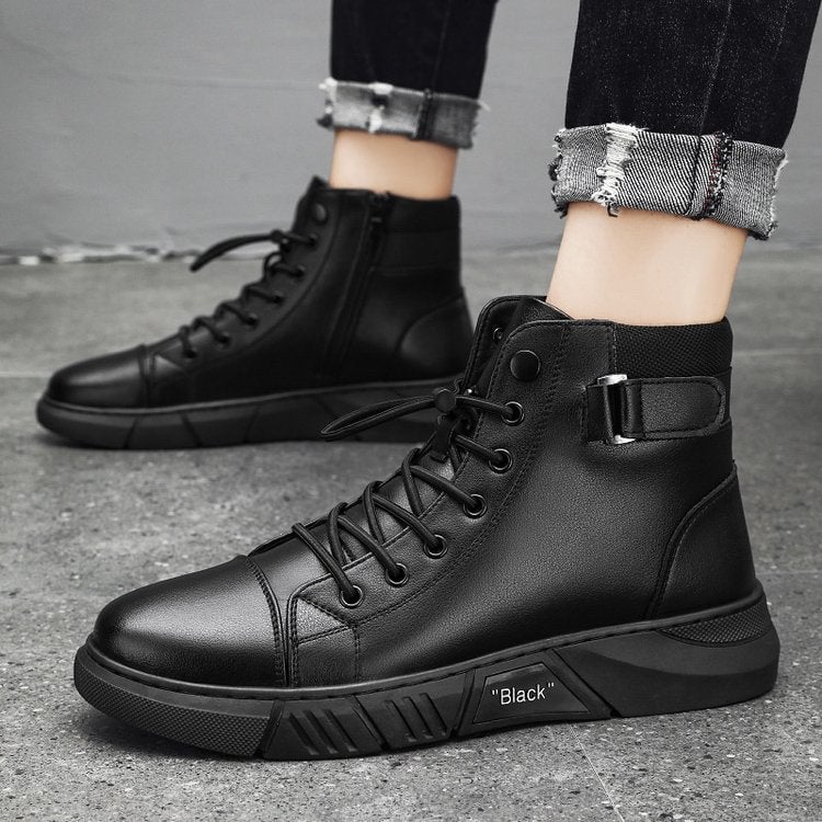 Bottines décontractées en cuir pour homme