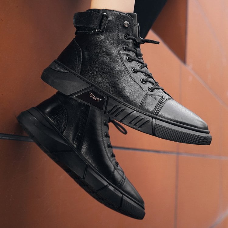 Bottines décontractées en cuir pour homme