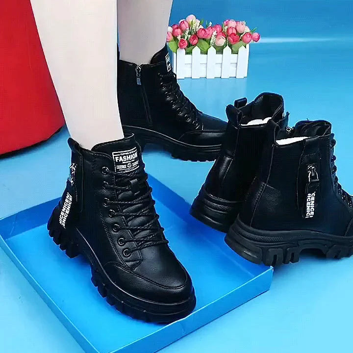 Bottines Confortables En Cuir Pour Femmes